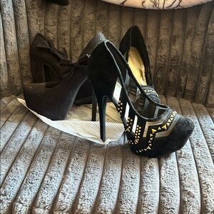 Black High Heel Platforms size 8